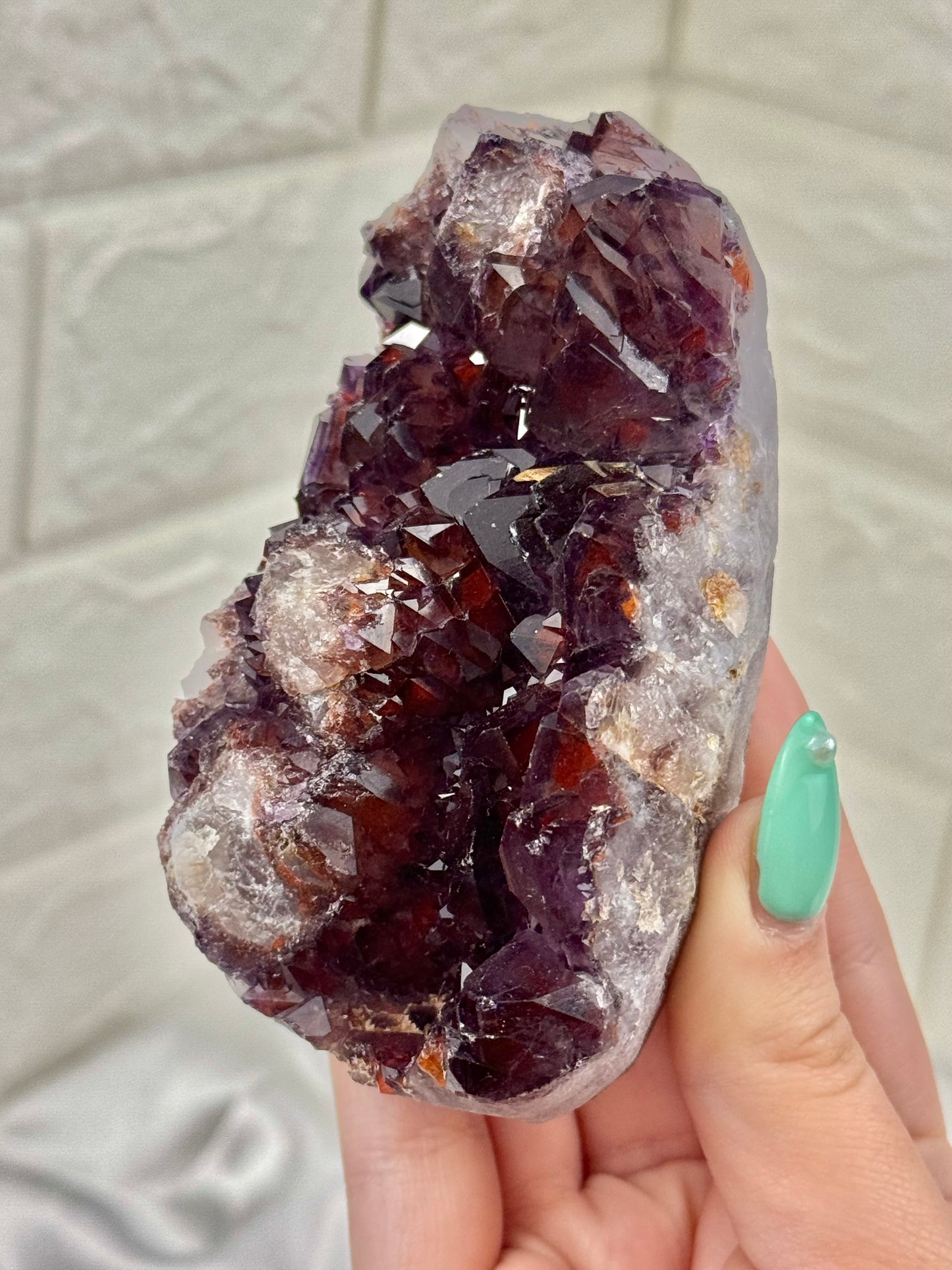 Incredible elestial hematite amethyst from India