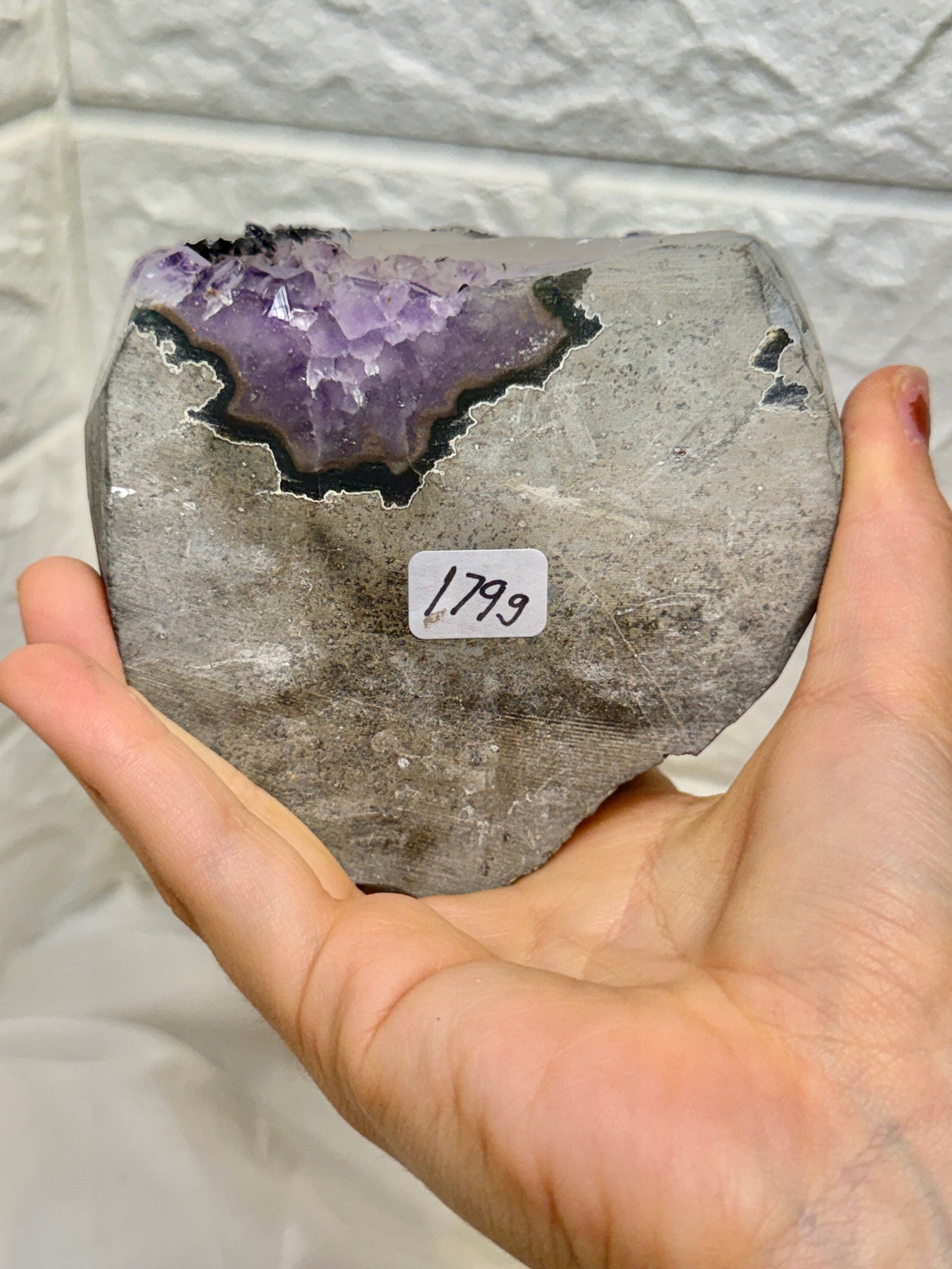 Incredible purple Uruguay amethyst with calcite and goethite G