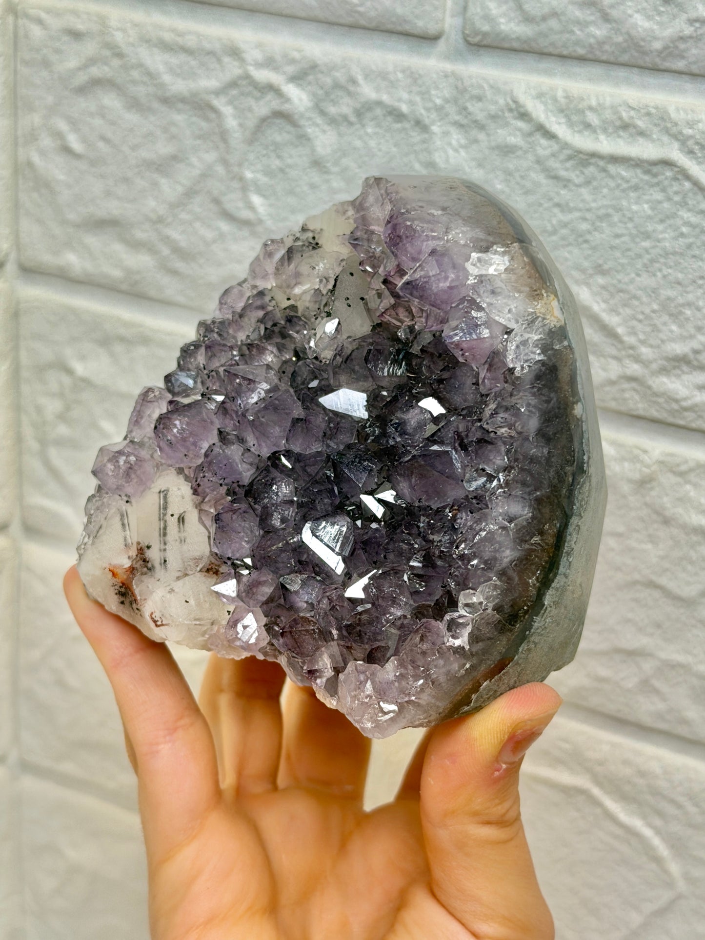 Stunning purple Uruguay amethyst with calcite O
