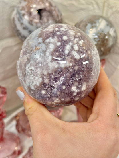 You pick! Gorgeous Pink amethyst x flower agate spheres