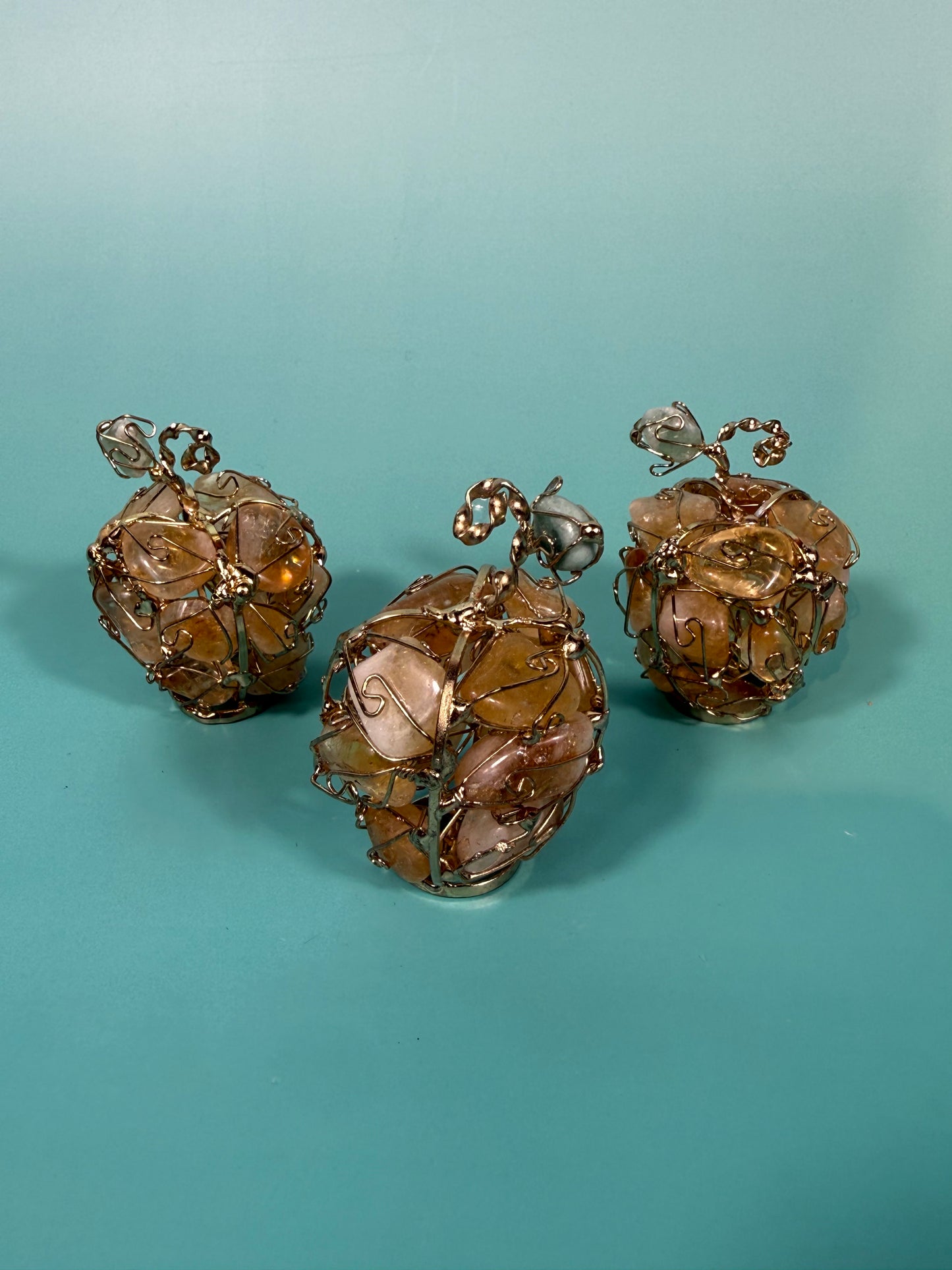 SM heated citrine wire wrapped apple