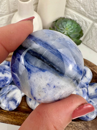 1 blue afghanite “cookie” flat stone