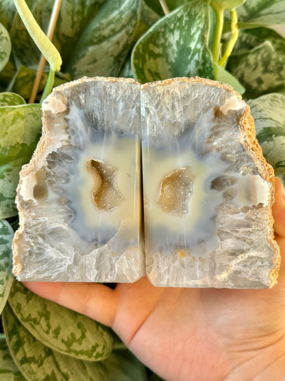 Stunning druzy agate book ends from Brazil D