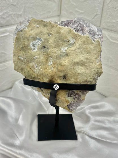 Stunning green and periwinkle amethyst on stand from Brazil