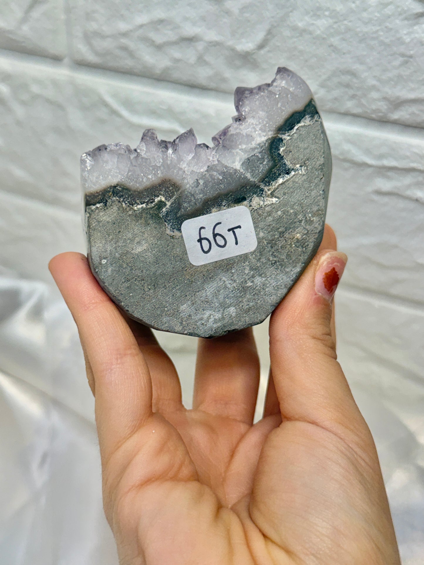 Stunning purple Uruguay amethyst with calcite T