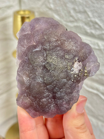 You pick! Stunning boytroydal purple fluorite with pyrite inclusions from Henan, China