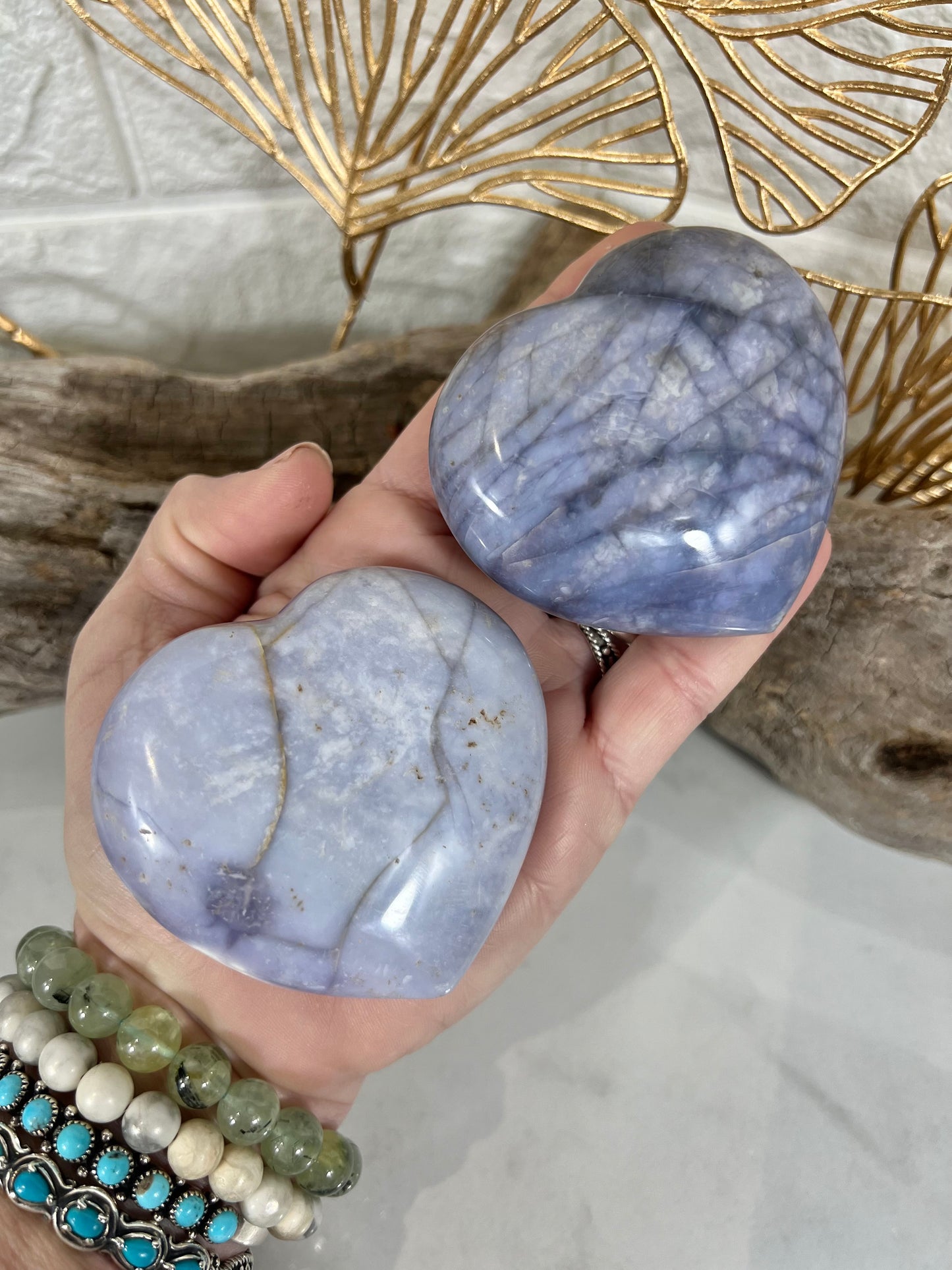 1 XL violet agate heart