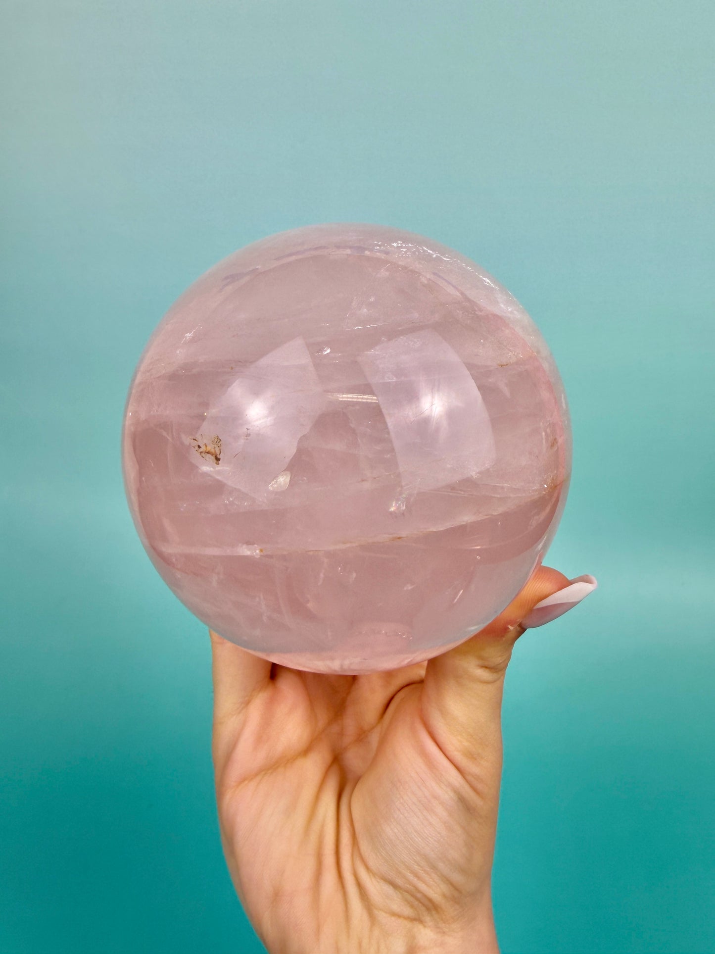 Insane flashy star rose quartz sphere A