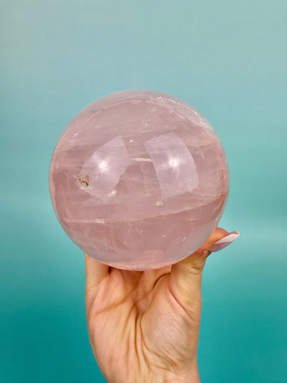 Insane flashy star rose quartz sphere A