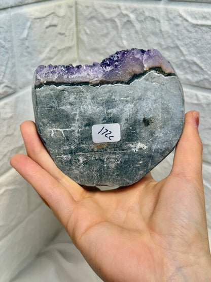 Stunning juicy purple Uruguay amethyst with calcite C