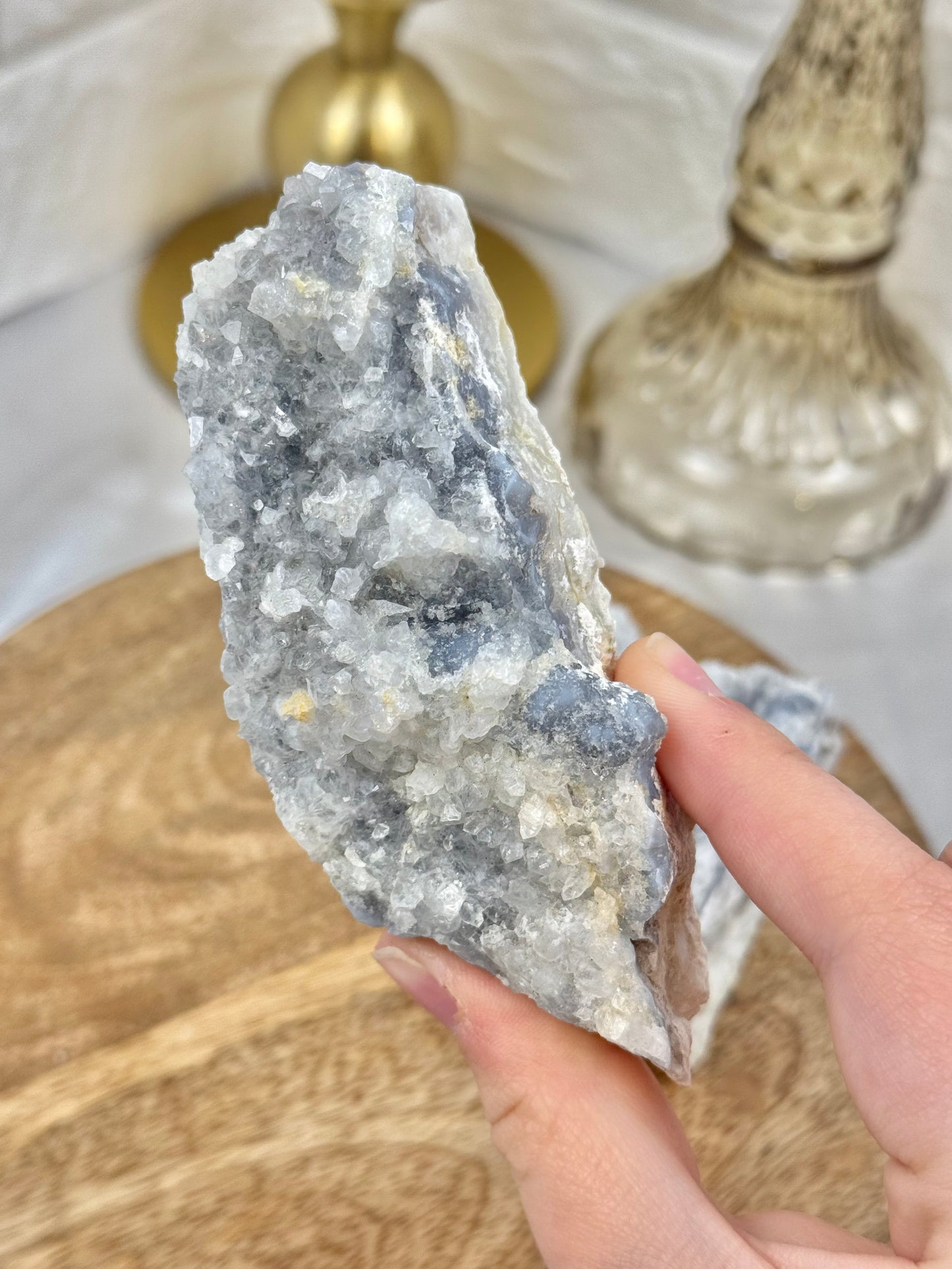 1 raw blue quartz specimen from Namibia