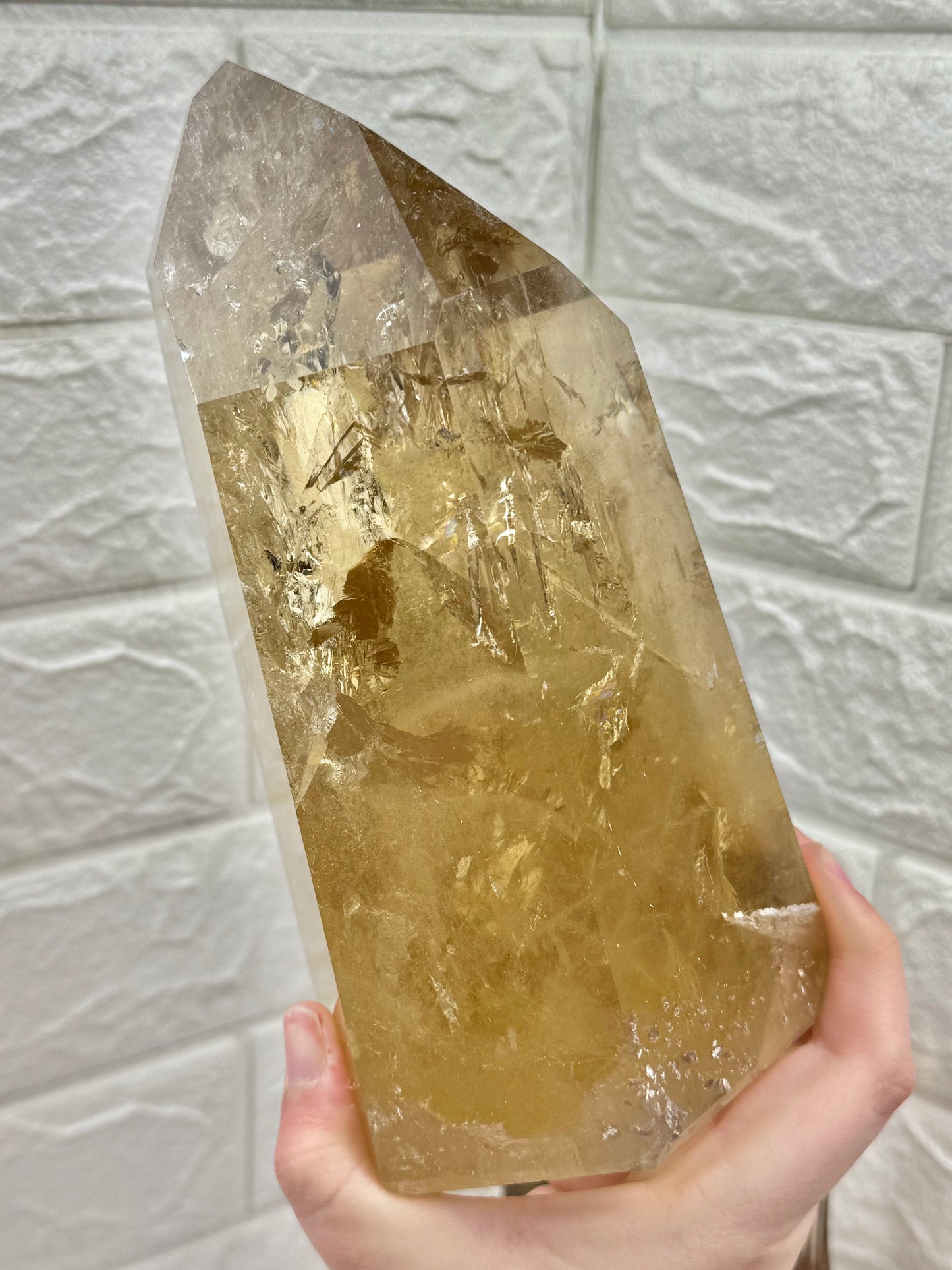 MASSIVE rainbow filled collectors natural champagne Citrine tower from Brazil