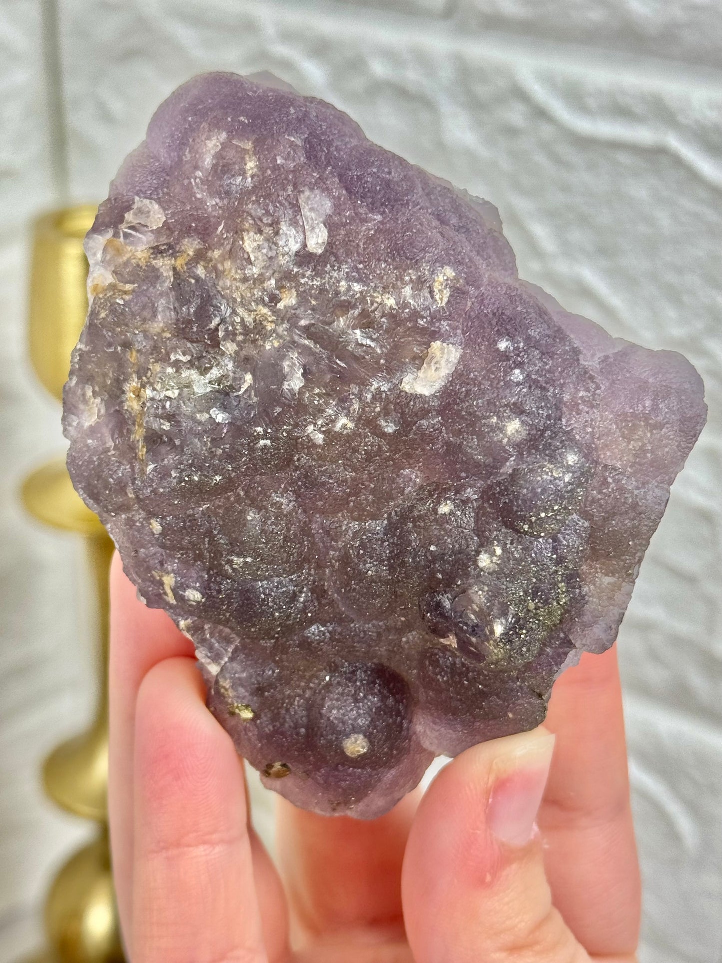 You pick! Stunning boytroydal purple fluorite with pyrite inclusions from Henan, China