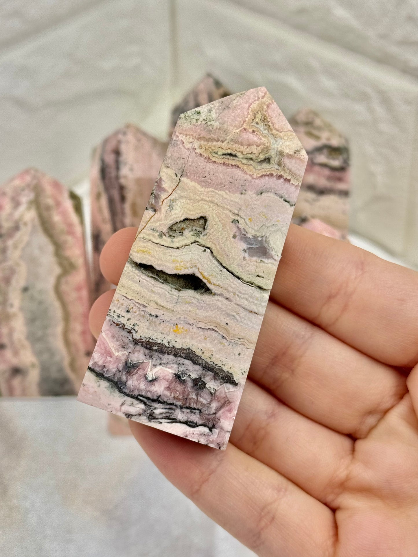 1 rhodonite tower from Peru