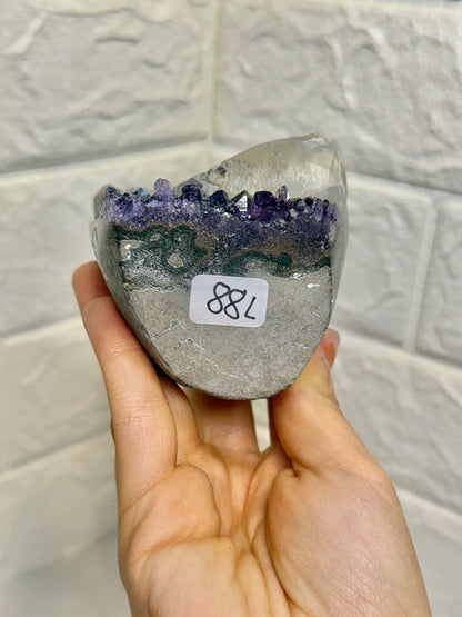 Gorgeous juicy Uruguay amethyst with calcite and goethite L