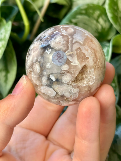 Beautiful flower agate sphere L