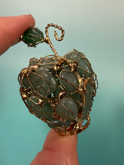 SM green aventurine wire wrapped apple