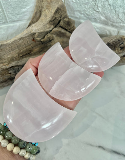 1 stunning pink mangano calcite moon