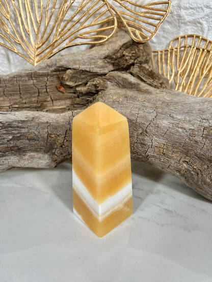 Orange calcite tower L