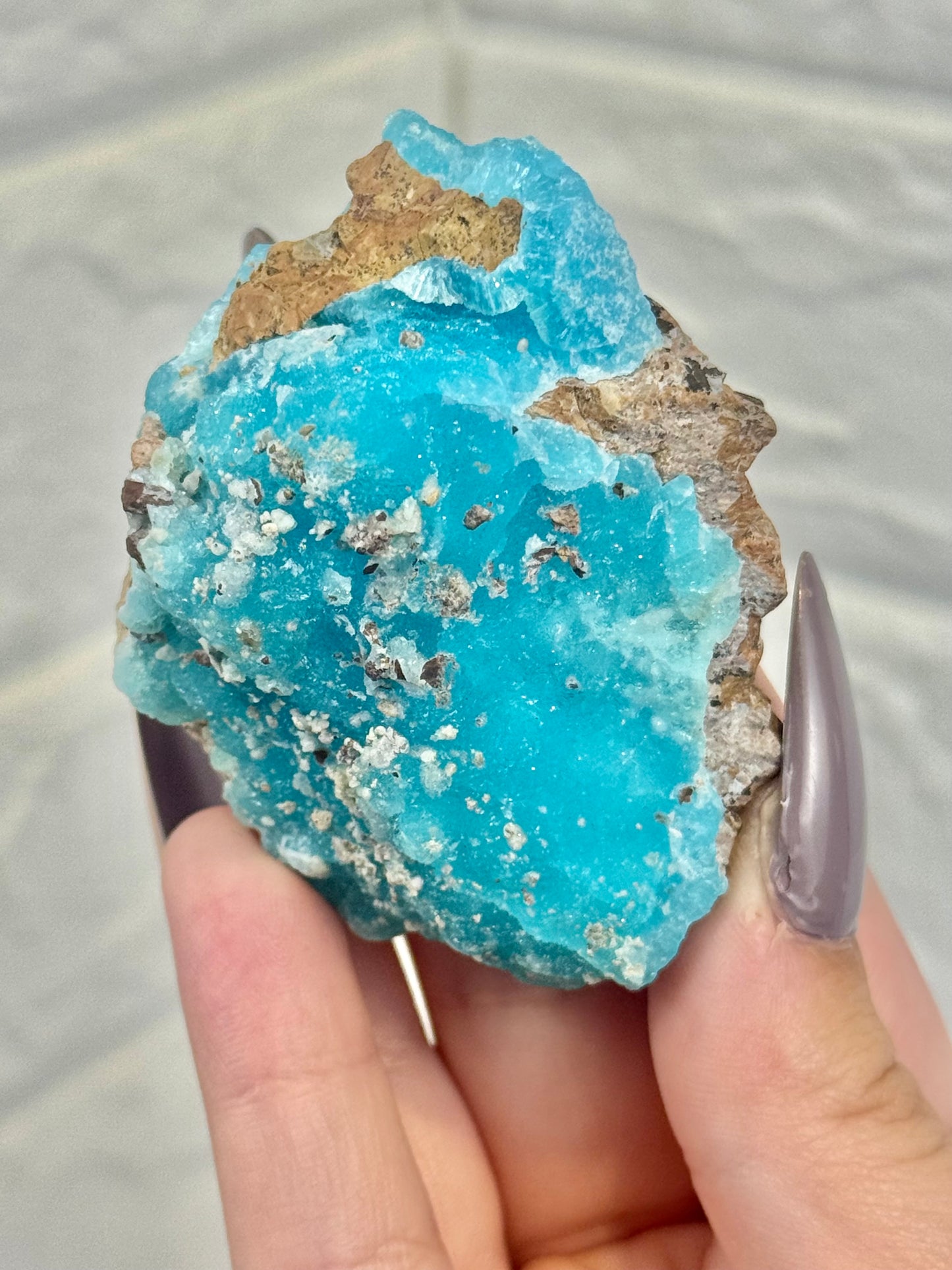 Stunning blue hemimorphite from the DRC