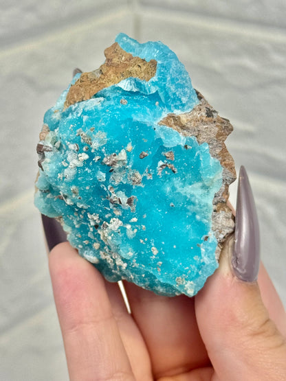 Stunning blue hemimorphite from the DRC