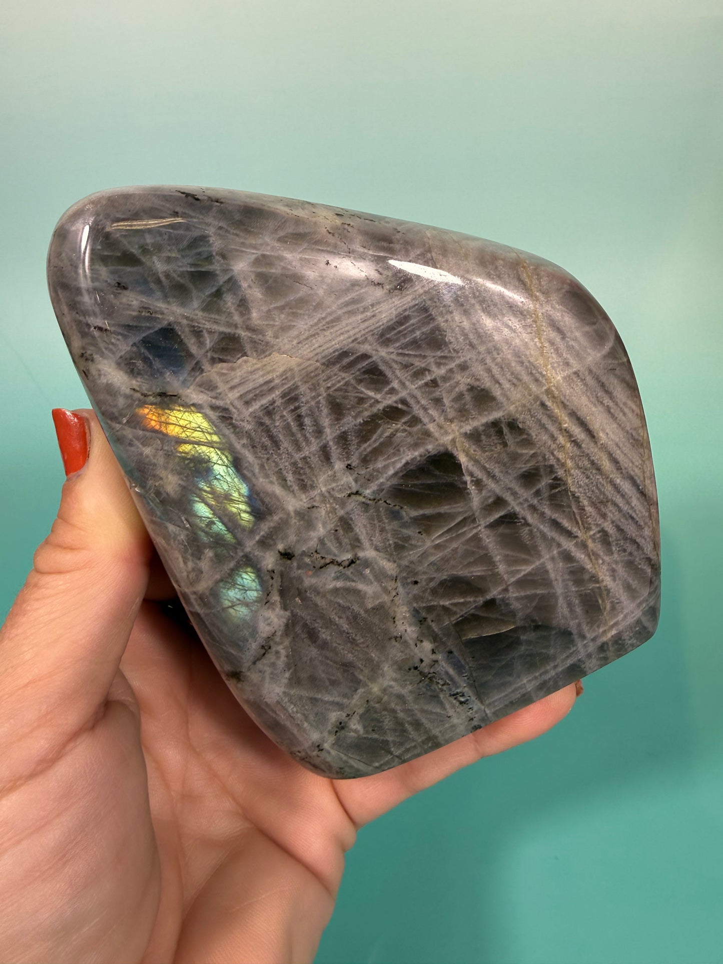 Hot pink flash labradorite Freeform A