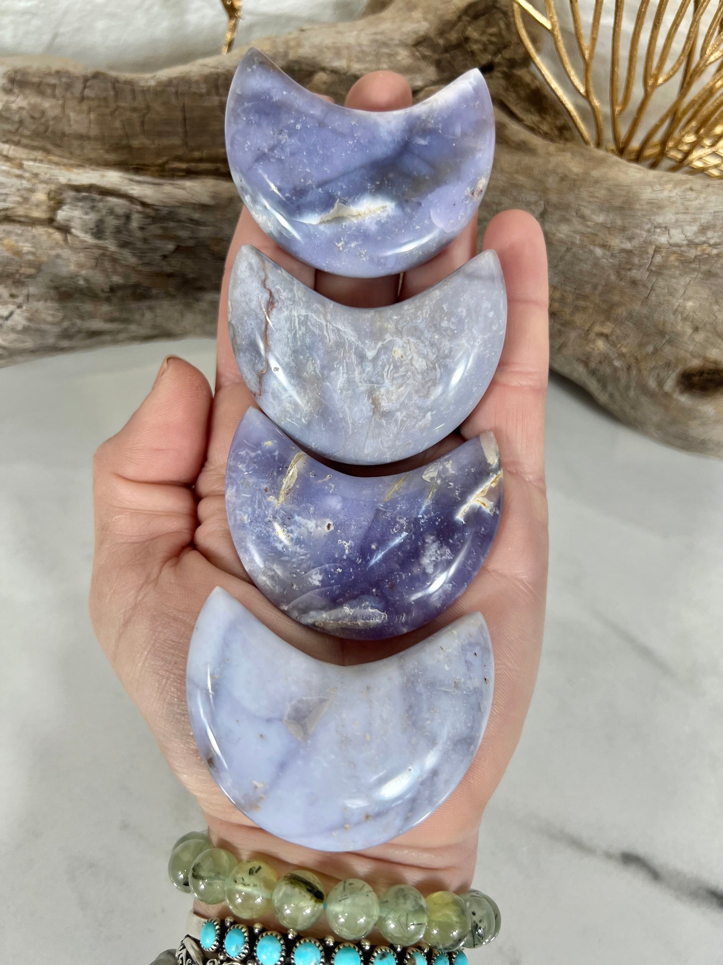 1 MED dreamy violet agate moon