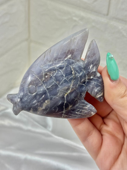 Adorable purple chalcedony fish