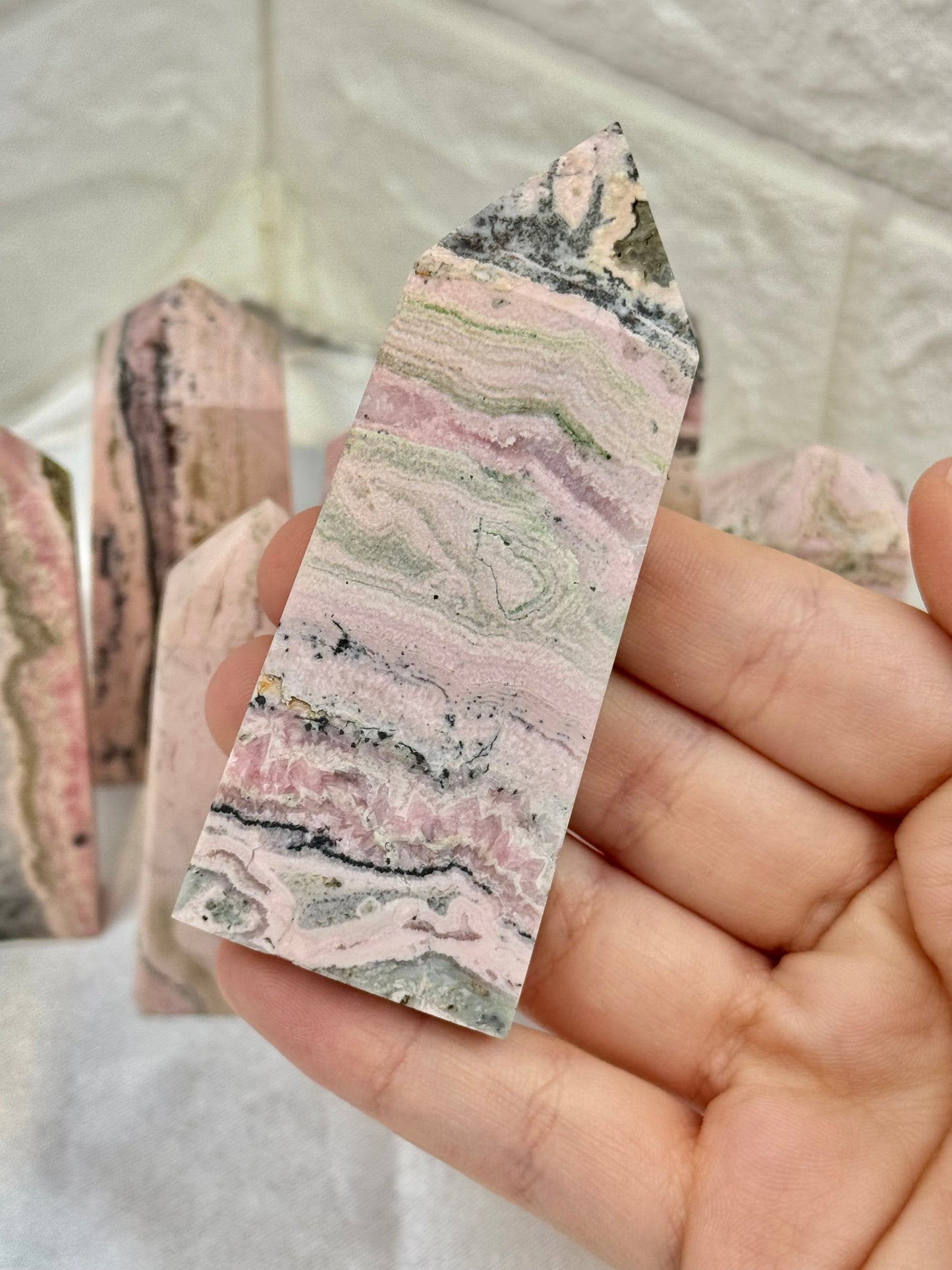 1 rhodonite tower from Peru