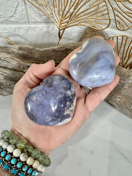 1 LG violet agate heart