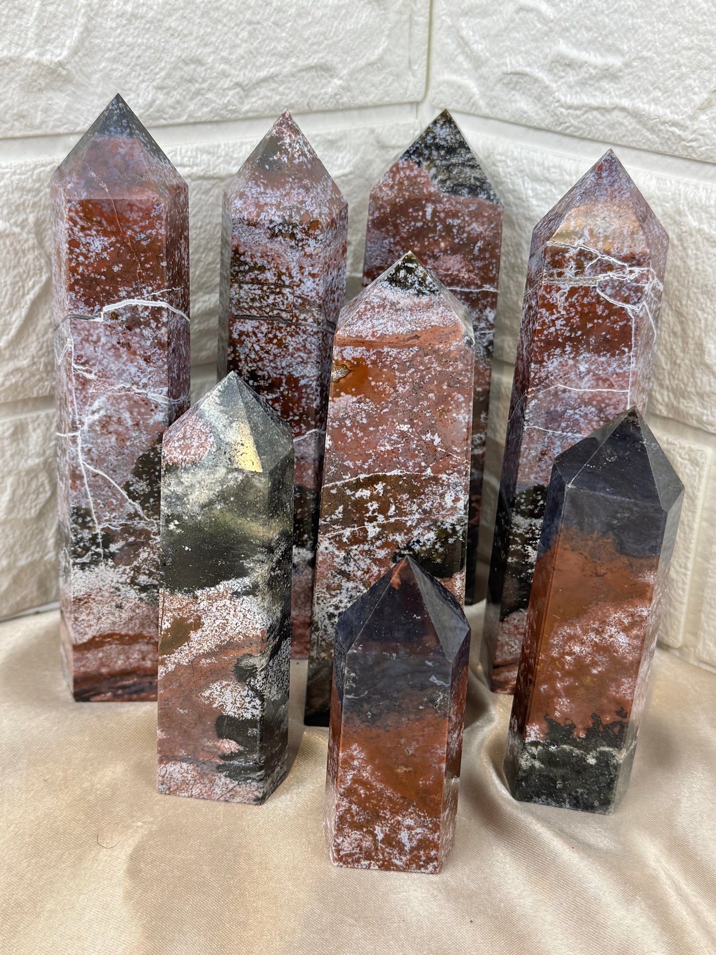 You pick! “Berry” sea jasper towers from Madagascar