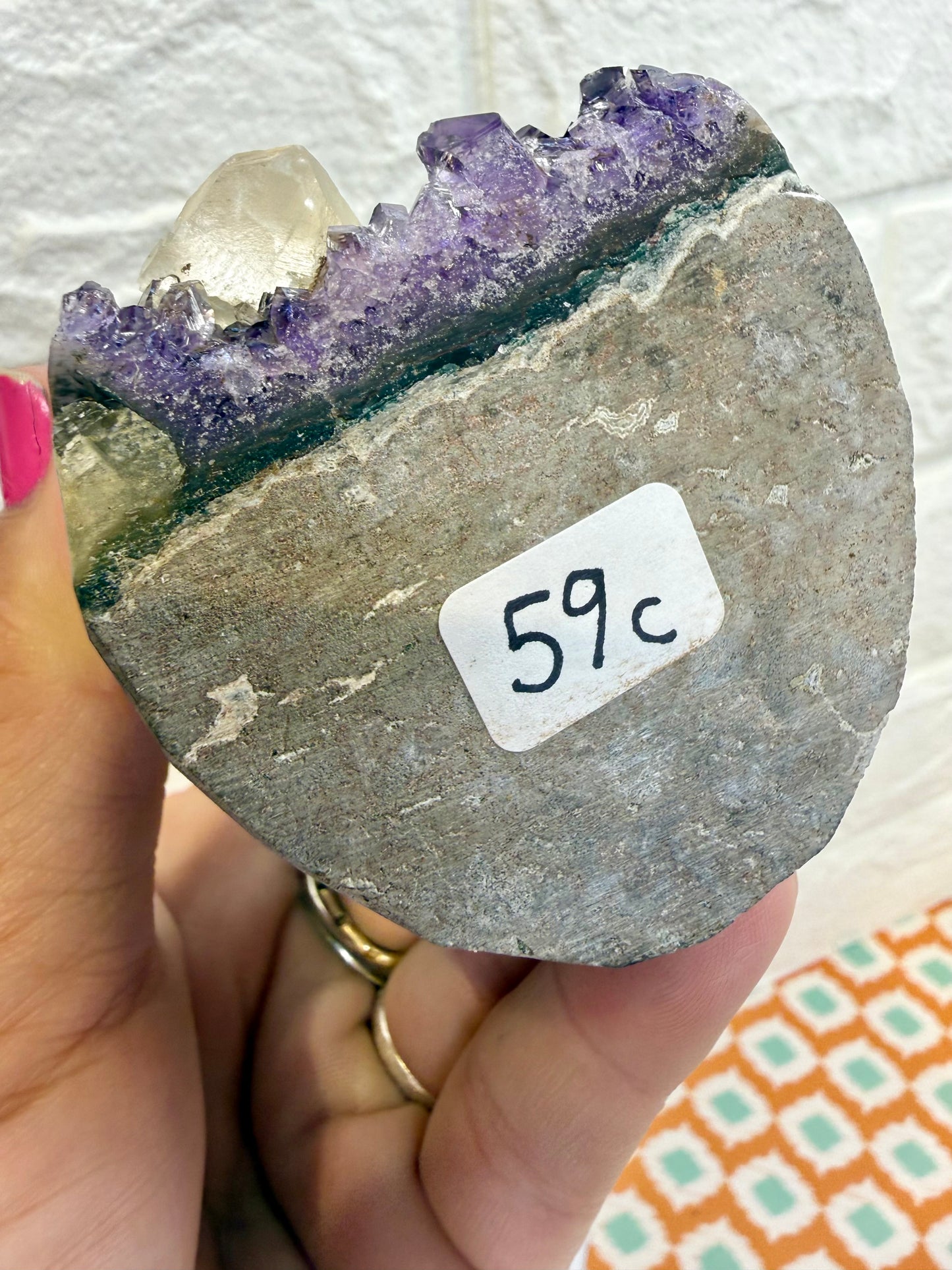 Dark Purple Uruguayan Amethyst with Calcite C