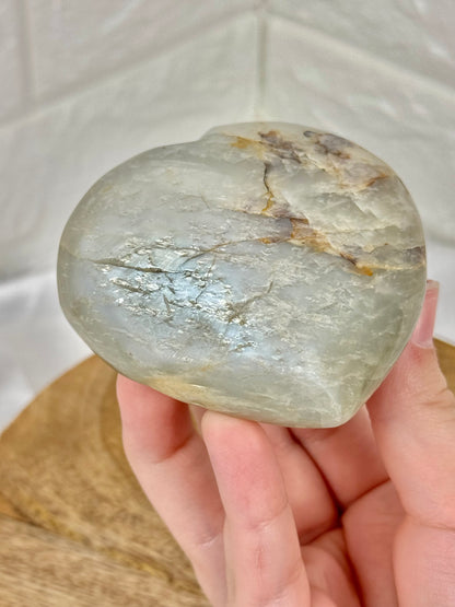 1 flashy sage moonstone heart