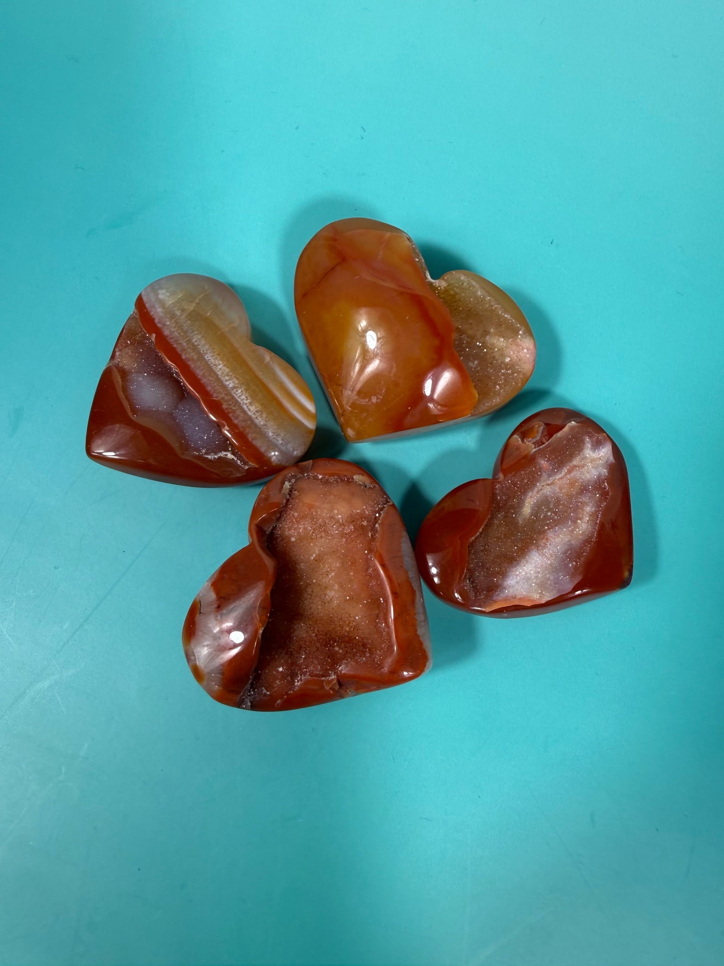 LG druzy carnelian heart