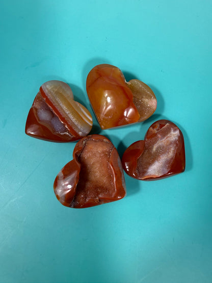 LG druzy carnelian heart