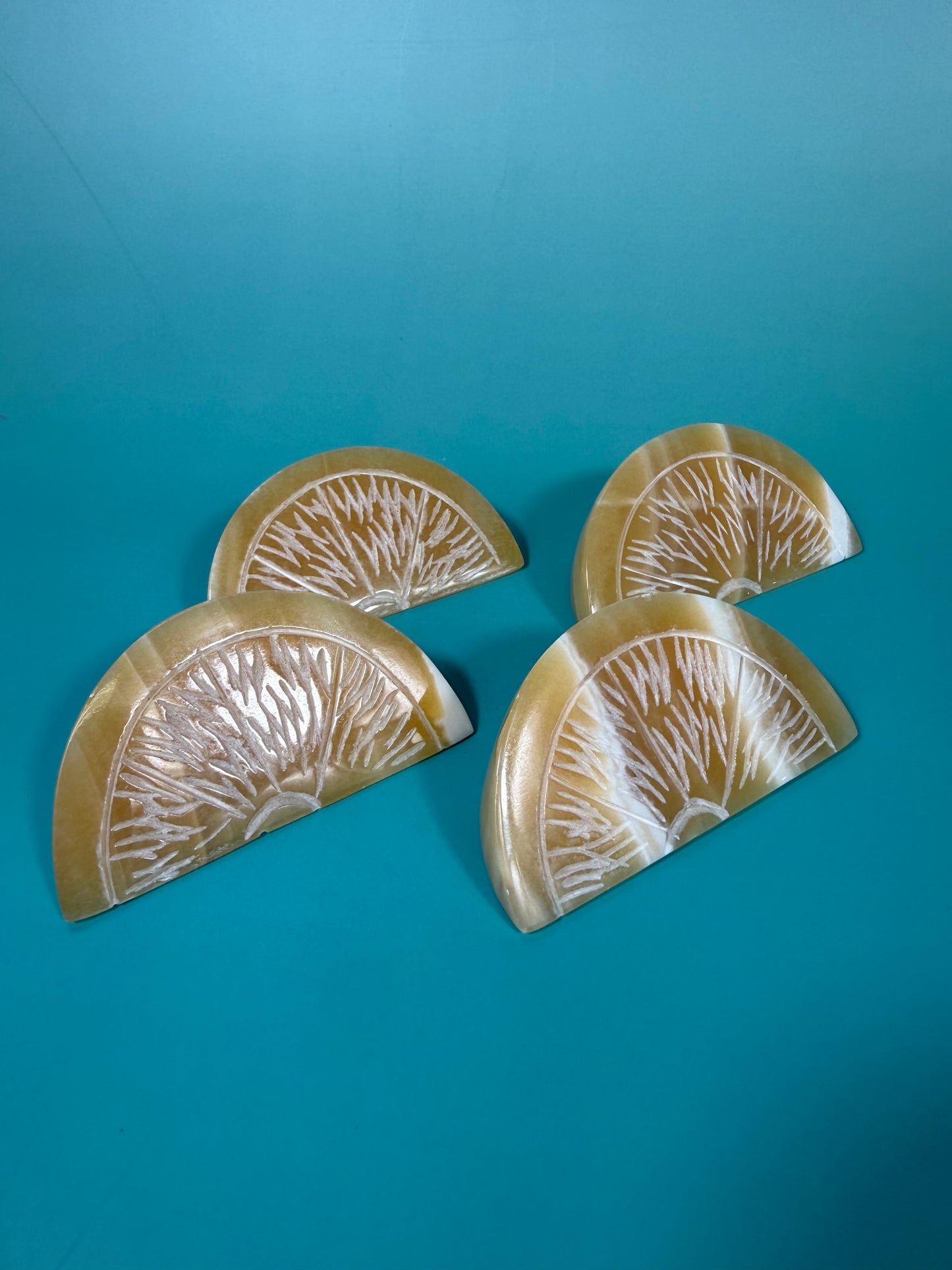 Orange calcite fruit slice