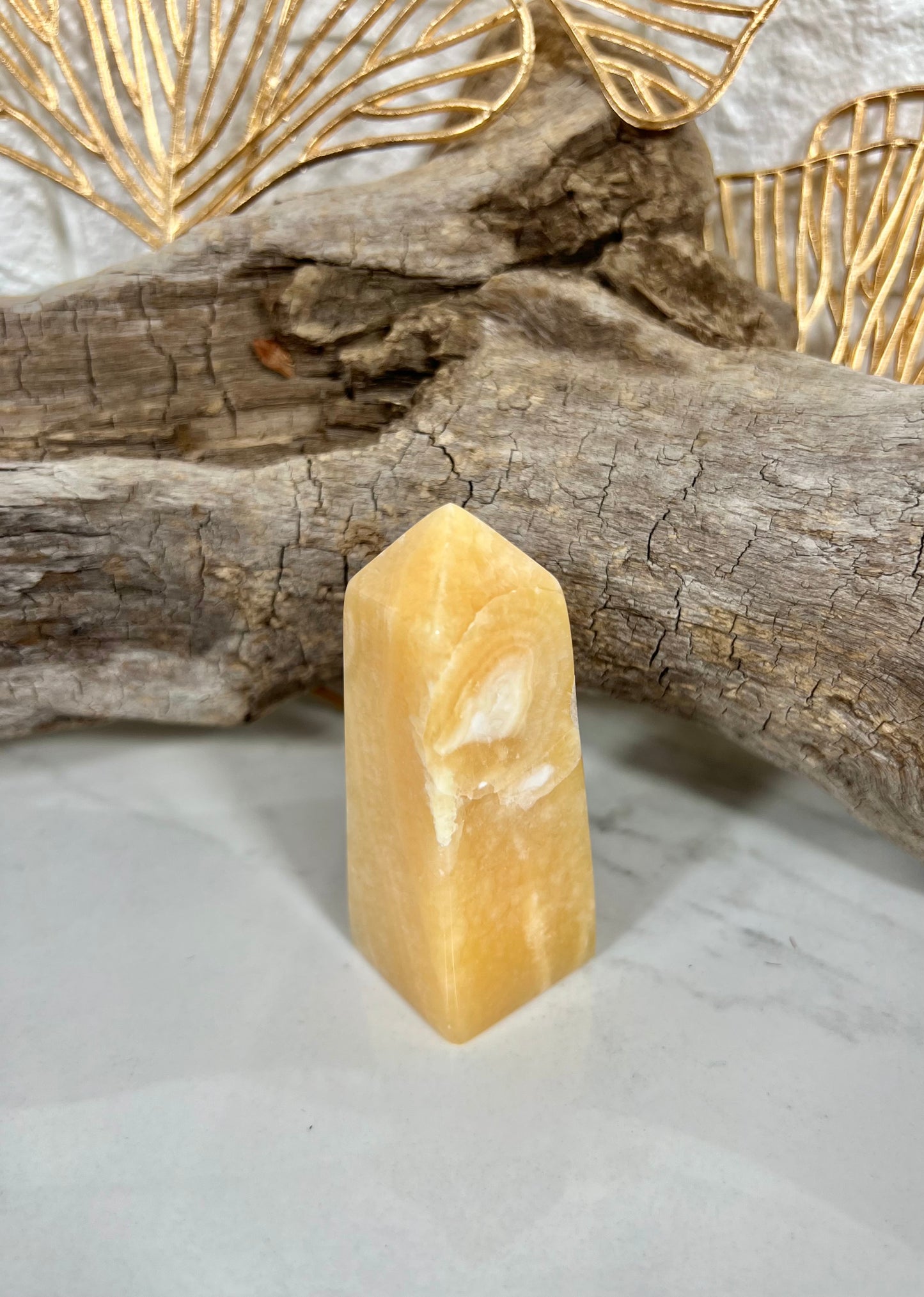 Orange calcite tower C