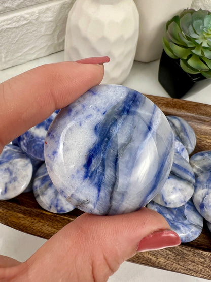 1 blue afghanite “cookie” flat stone