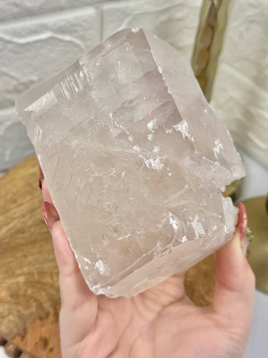 Pale yellow/ purple balmat calcite from the Empire Zinc Mine, New York