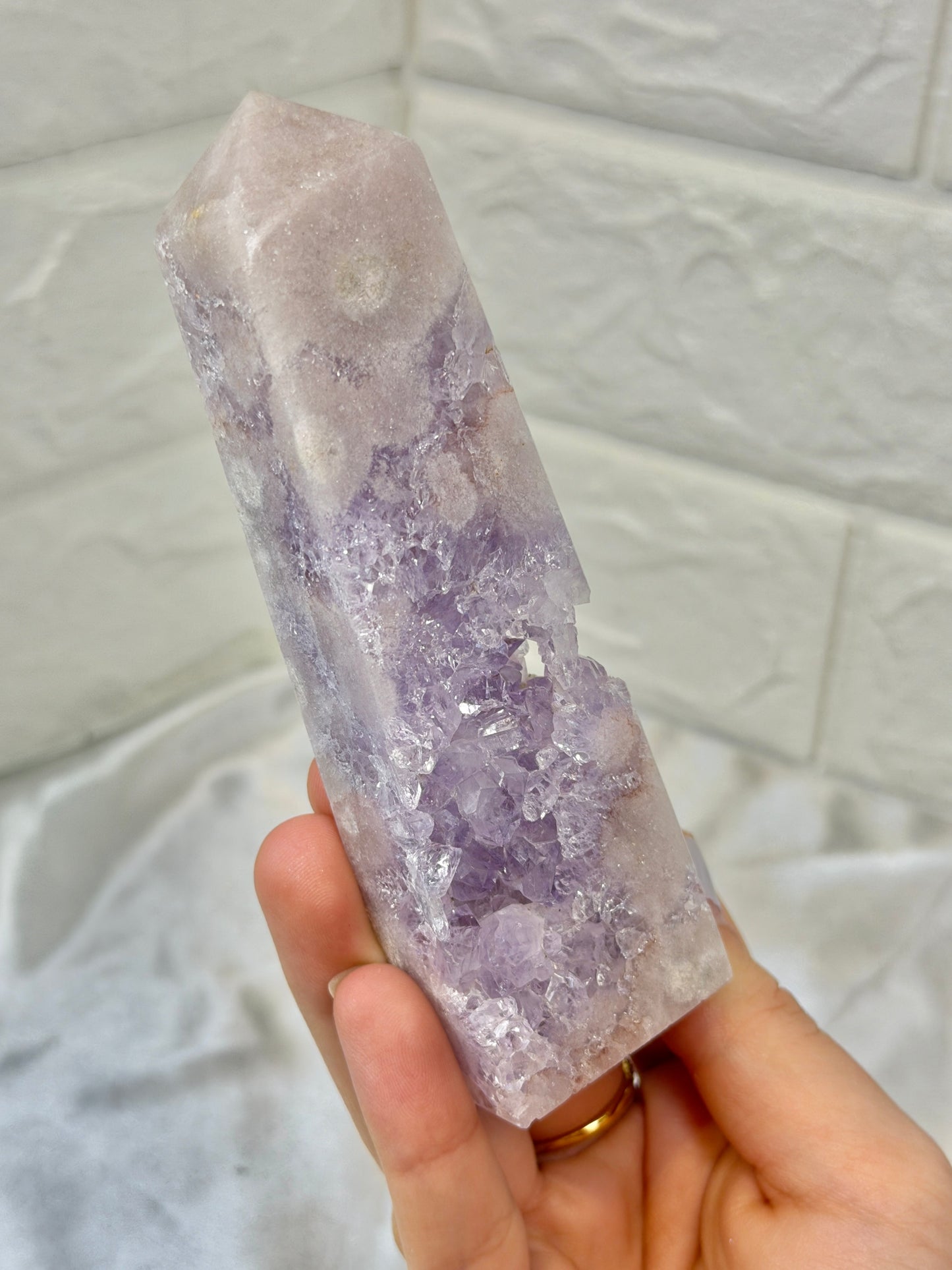 You pick! High grade pink amethyst x flower agate towers from Brazil