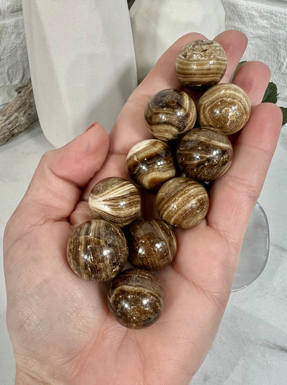 1 chocolate calcite mini sphere