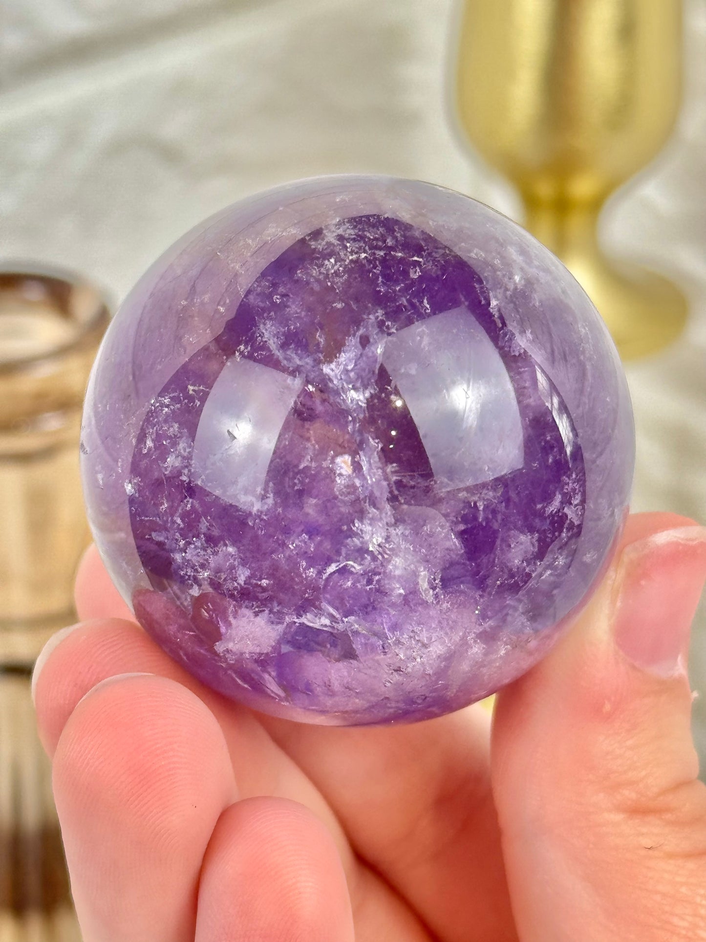 Beautiful ametrine sphere (amethyst with citrine)