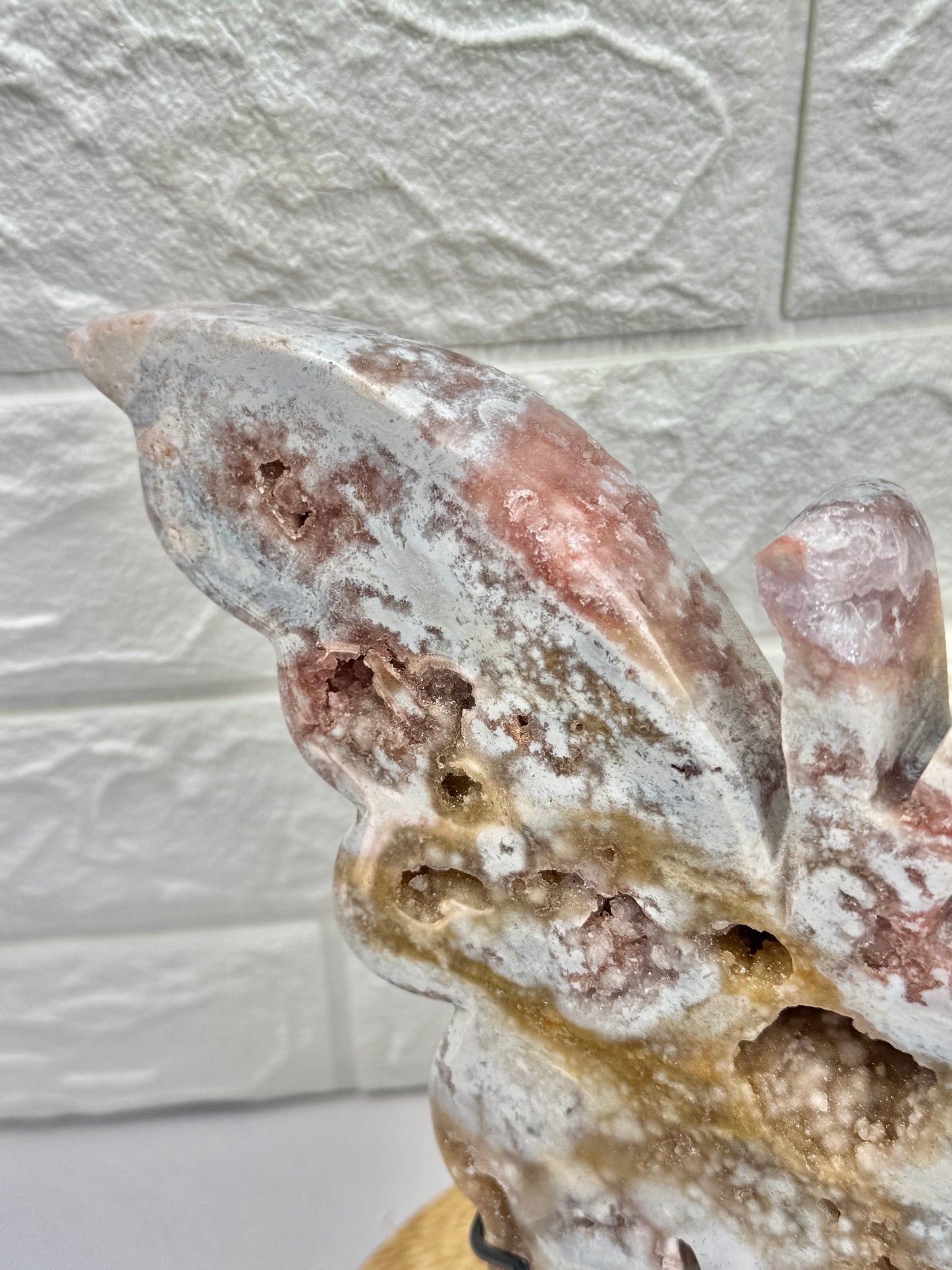 Absolutely gorgeous druzy pink amethyst butterfly on stand from Brazil