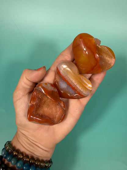 LG druzy carnelian heart