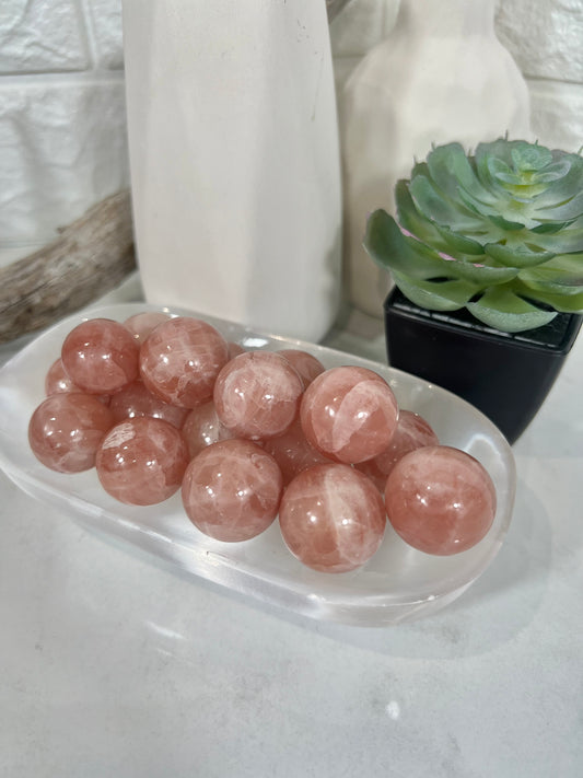 1 strawberry calcite mini sphere