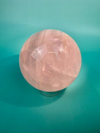 Insane flashy star rose quartz sphere A