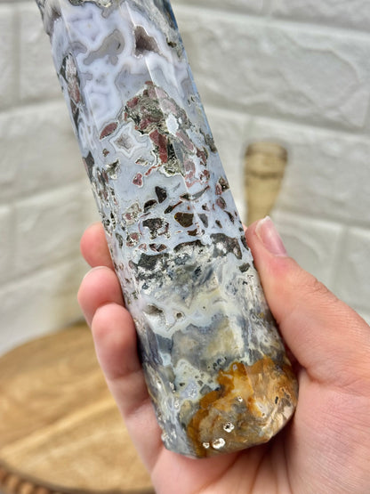 Stunning cosmic jasper tower from Madagascar V