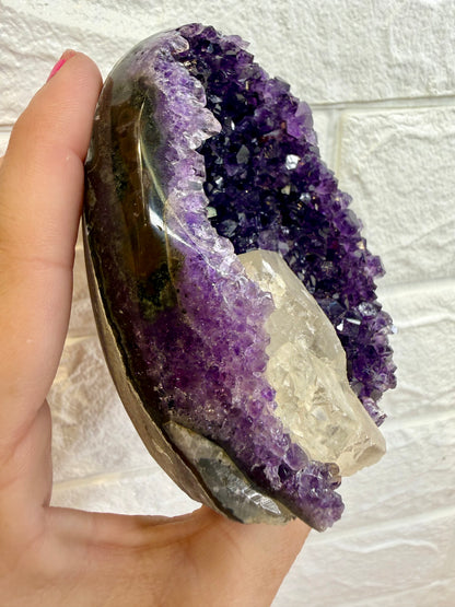 Dark Purple Uruguayan Amethyst with Calcite C
