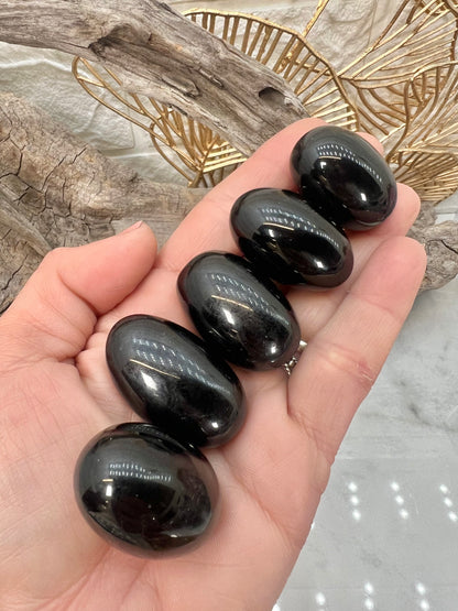1 large black obsidian tumble