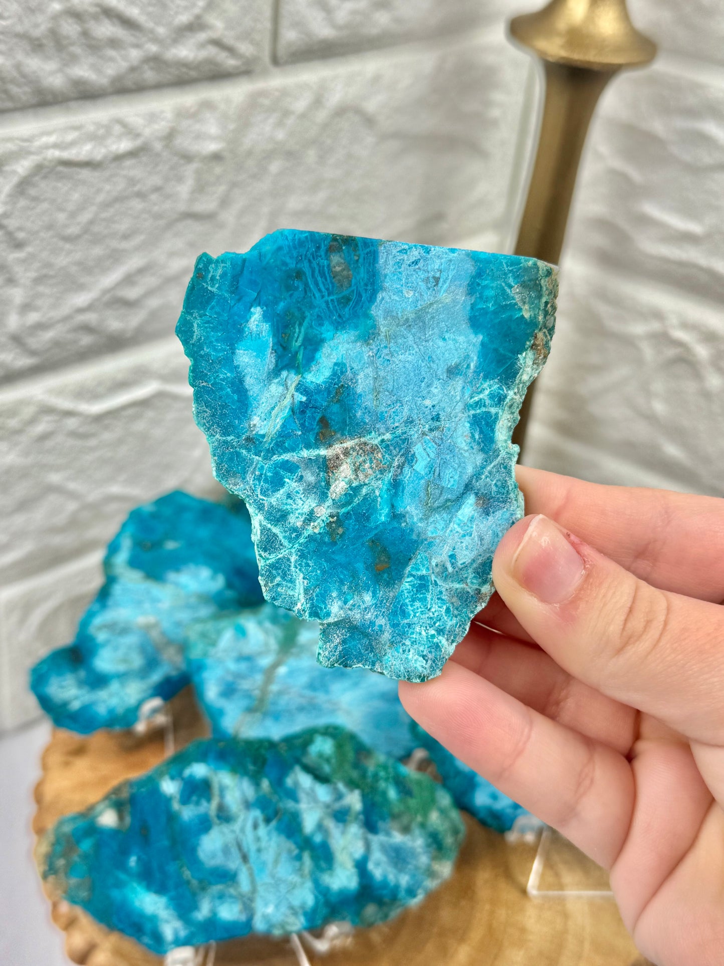 1 gorgeous matte finish Apache Chrysocolla slab from Arizona